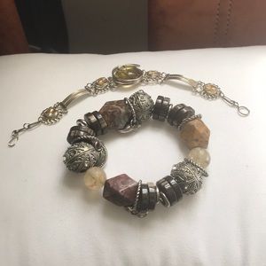 Glass and beaded bracelets